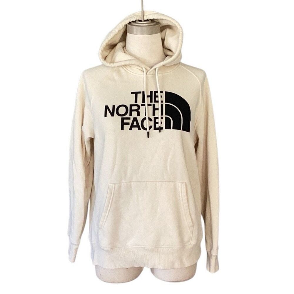 The North Face Women’s Hoodie Sweatshirt Medium Cream Black
